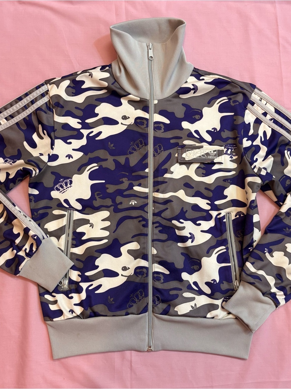 vintage Adidas x Missy Elliott purple camouflage track jacket